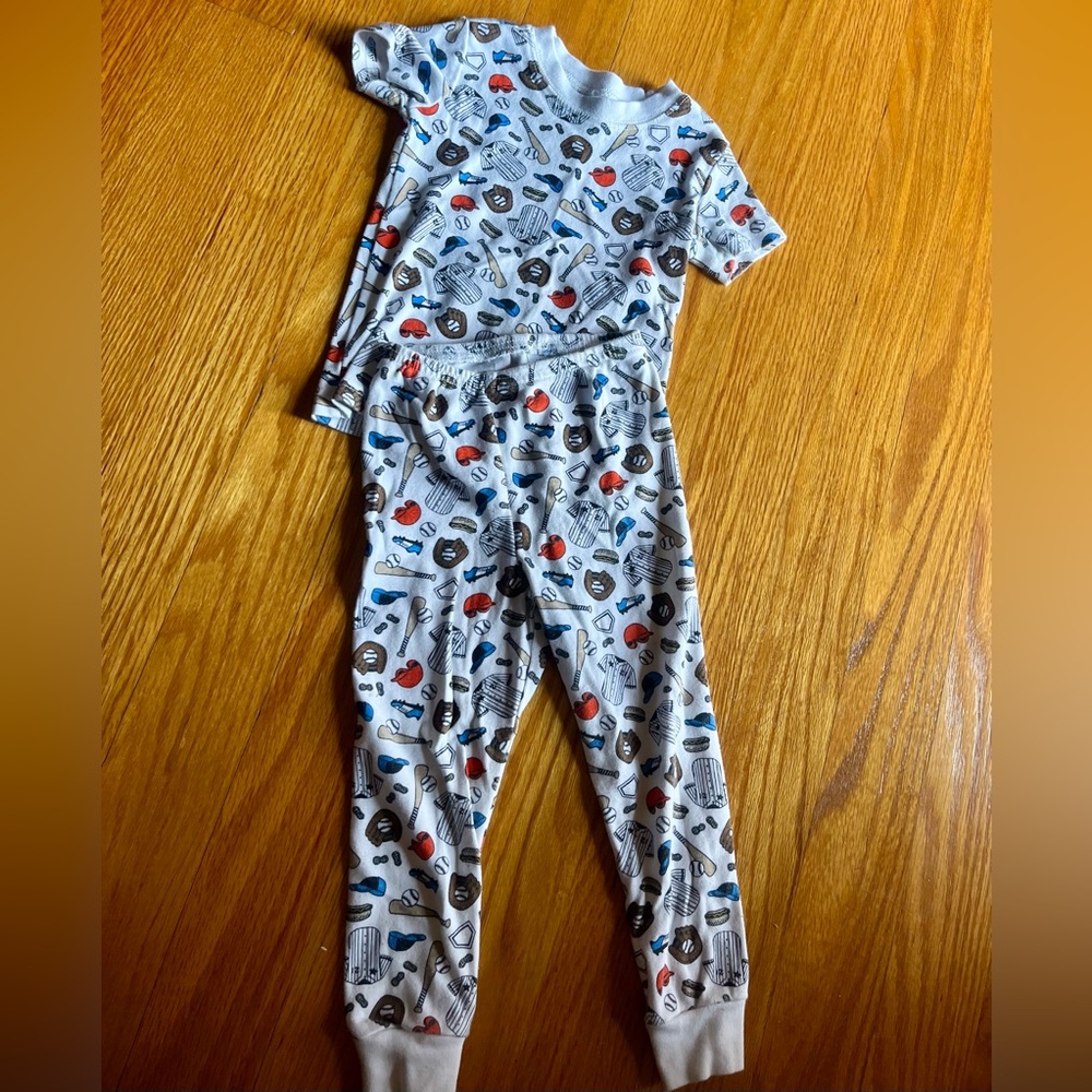 Janie and Jack Boys 2T Short Sleeve Pajama Set with Baseball Pattern